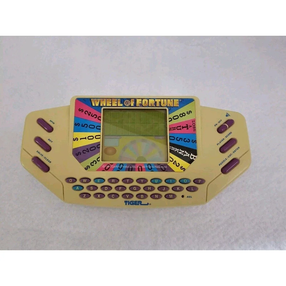 Wheel Of Fortune Handheld Game With #9 Cartridge 1995 Tiger Electronics